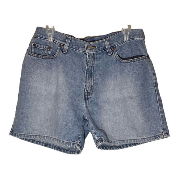 Levi's Vintage Faded Medium Blue Denim Shorts High Rise Red Tag 12 - Picture 1 of 16